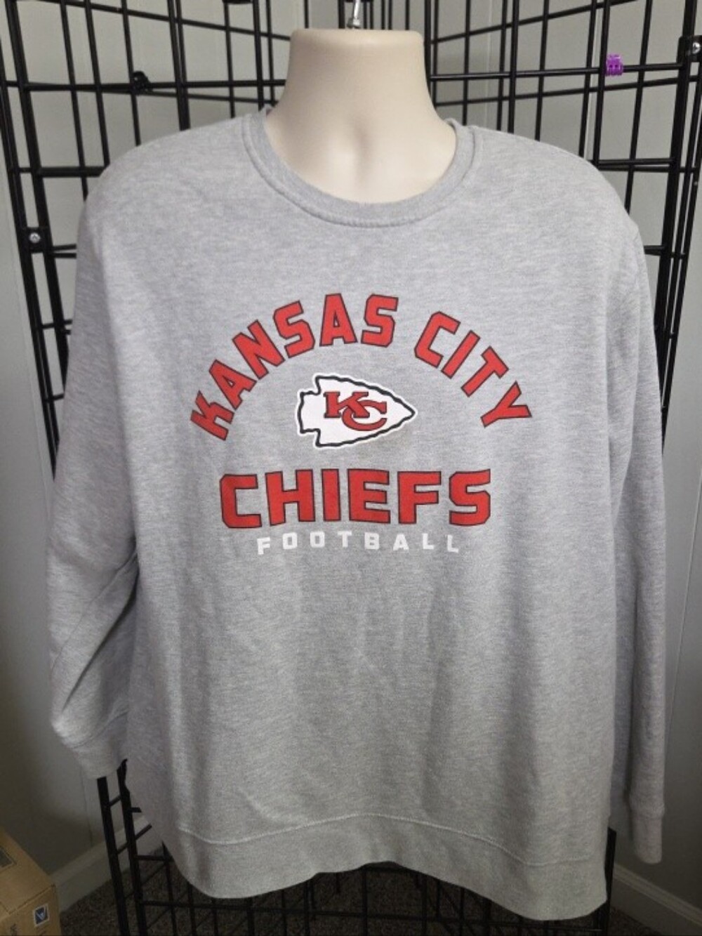 Kansas City Chiefs NFL Football Athletic Gray Heather Sweatshirt Men's XXL